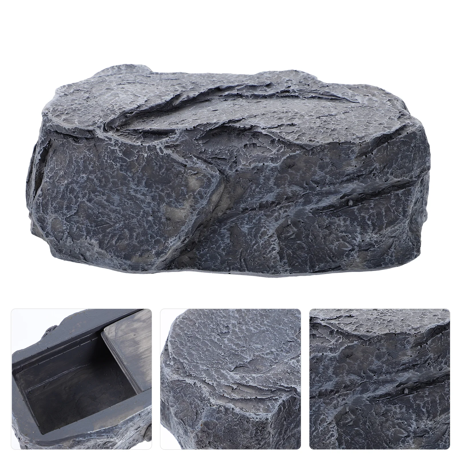 Stone Key Box Resin Hidden Compartment Outdoor Garden Storage Security Key Hider Rock Shape Decorative Waterproof Case For