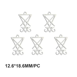 Leviathan Cross Sigil Pendant Set - Gothic Stainless Steel Amulet Jewelry Collection (5pcs Style - 1 - S)