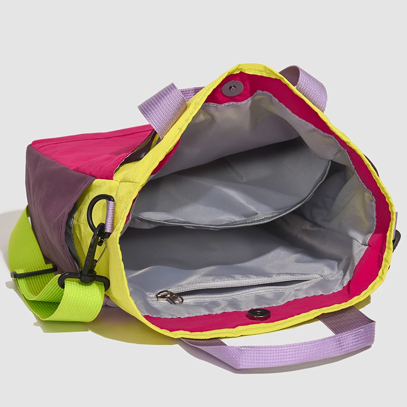 Borsa Tote Colorblock Nuova Collezione 2026 da Donna, Grande Capacità, Impermeabile in Nylon, Borsa a Mano Casual, Tracolla, Borsa a Spalla per Pendolari e Shopping - immagine 5