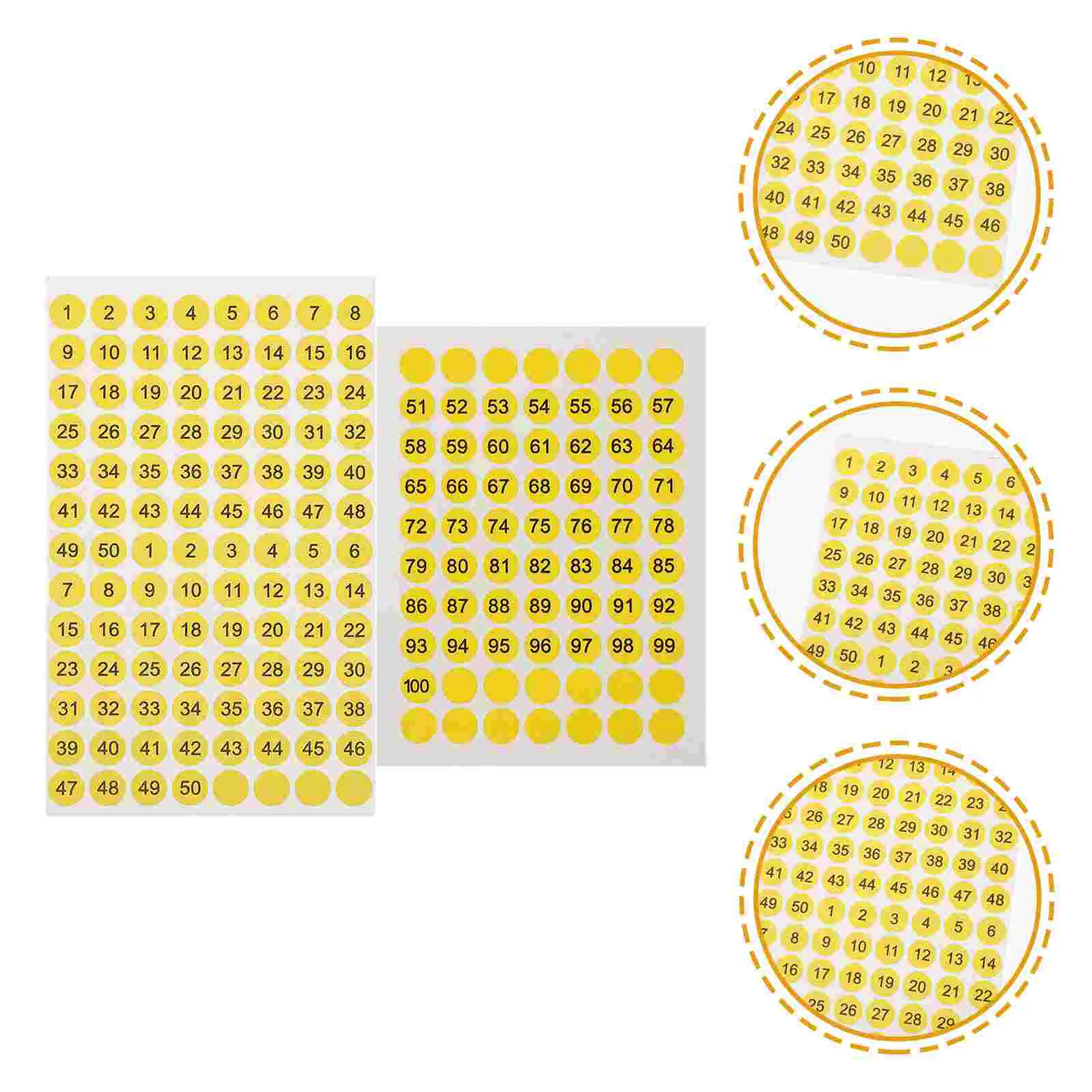 

10 Sheets Round Number Stickers Labels Digital Numbered Multi-use Numbers for Classroom 1-50 Multipurpose Marking