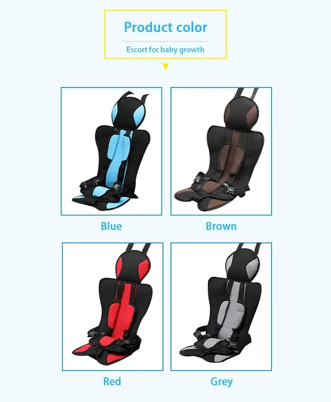 Car Child Safety Seat Simple Portable Baby Cushion Universal Seat Belt Fixed
