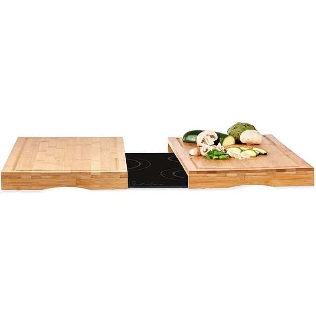 TIENDA EURASIA® Cubre Vitroceramica Juego de 2 Tablas de Bambu Protector de  Vitroceramica y Tablas de Cortar 56,2x54x4cm