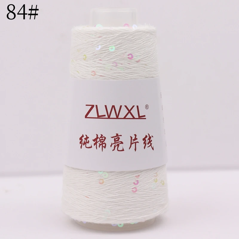  Блэк пряжа 50g 400M 3mm Sequin cotton yarn DIY Knitted decoration Hand crochet KNITTING YARN 2