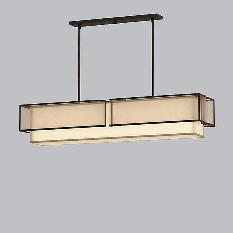 

Люстра для китайского ресторана, прямоугольная Современная Минималистичная лампа для комнаты, кабинета, чайной комнаты, впереди бара