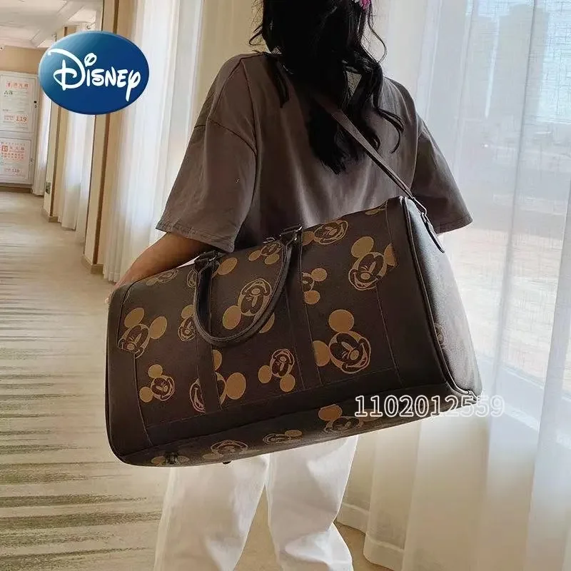 Travel Bags Disney's New Mickey Portable Travel Bag Luxury Brand Women's Travel Bag High Quality Cartoon Fashion Large Capacity Luggage