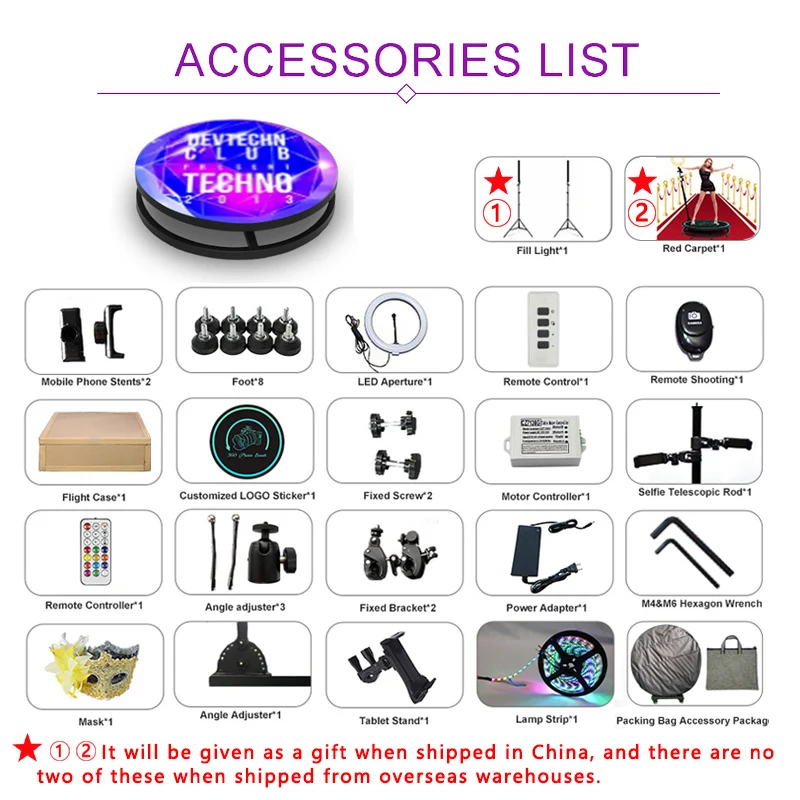 360 Photo Booth Machine with Photography Lights for Parties with Software Customization Automatic Spin Camera