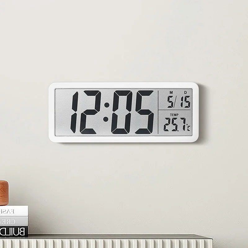 LCD Screen Digital Wall Clock Time Week and Temperature Display Electronic Clock Modern Desktop Alarm Bedroom Home Decor wall clock digital wall clock digital display clock