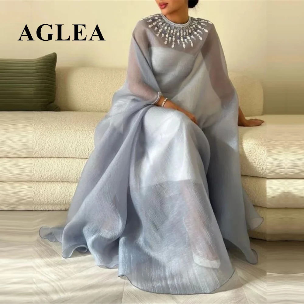 

AGLEA2023 Robes Saudi Arabia Women Wear Strapless Evening Dresses Beaded Long Overskirts Two Pieces Prom Dress Dubai Party Gowns