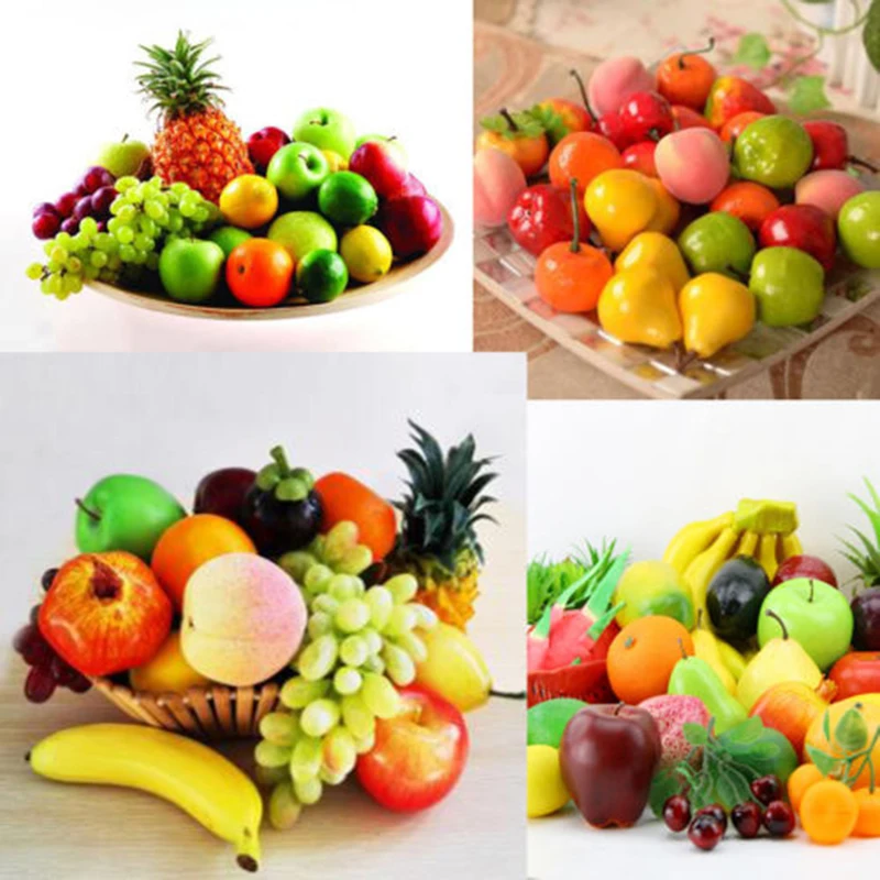 Artificial Fruits Apples Orange Lemon Peach Pear Watermelon Banana Shop Model Decor artificial fruits and vegetables
