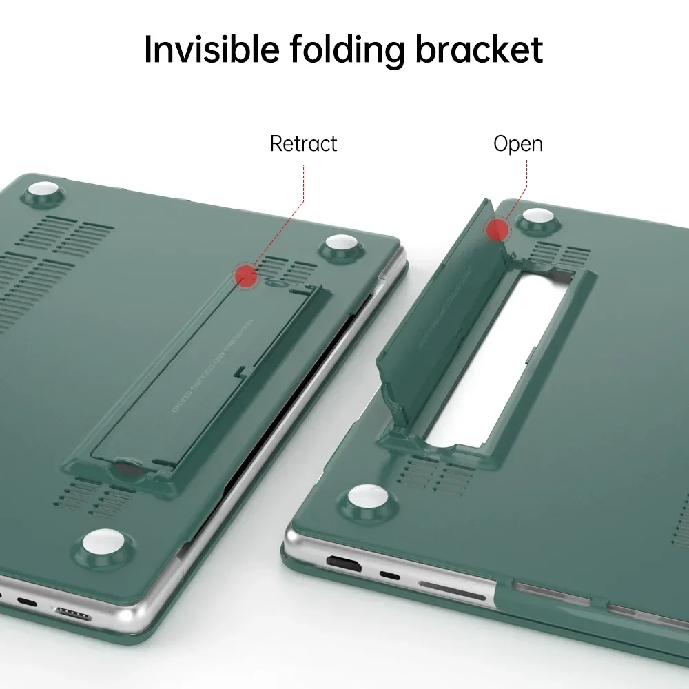 Estojo de Plástico Mate para Laptop com Kickstand Tampa Traseira para Macbook Air 15 Pro 16 14 13 m3 m2 m1 A2991 A2337 A2991 A2337 - Imagem 2