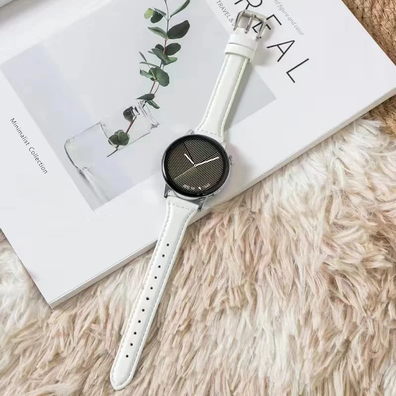 Slim Leather Watch Strap - 20mm/22mm Adjustable Bracelet