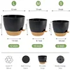 Large Self Watering Pots, 12/10/9 Plastic Planters with High Drainage Holes and Deep Reservoir 2