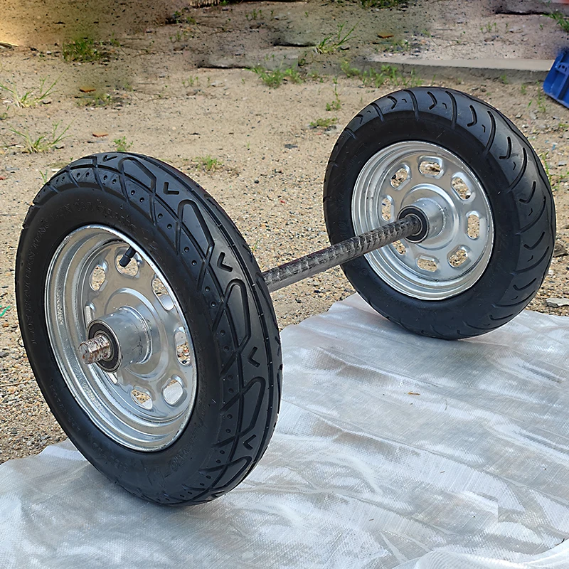 

Universal wheel casters, wheelbarrows, tires, old wheels of high-load motorcycles, modification of two-wheel coupling unicycle