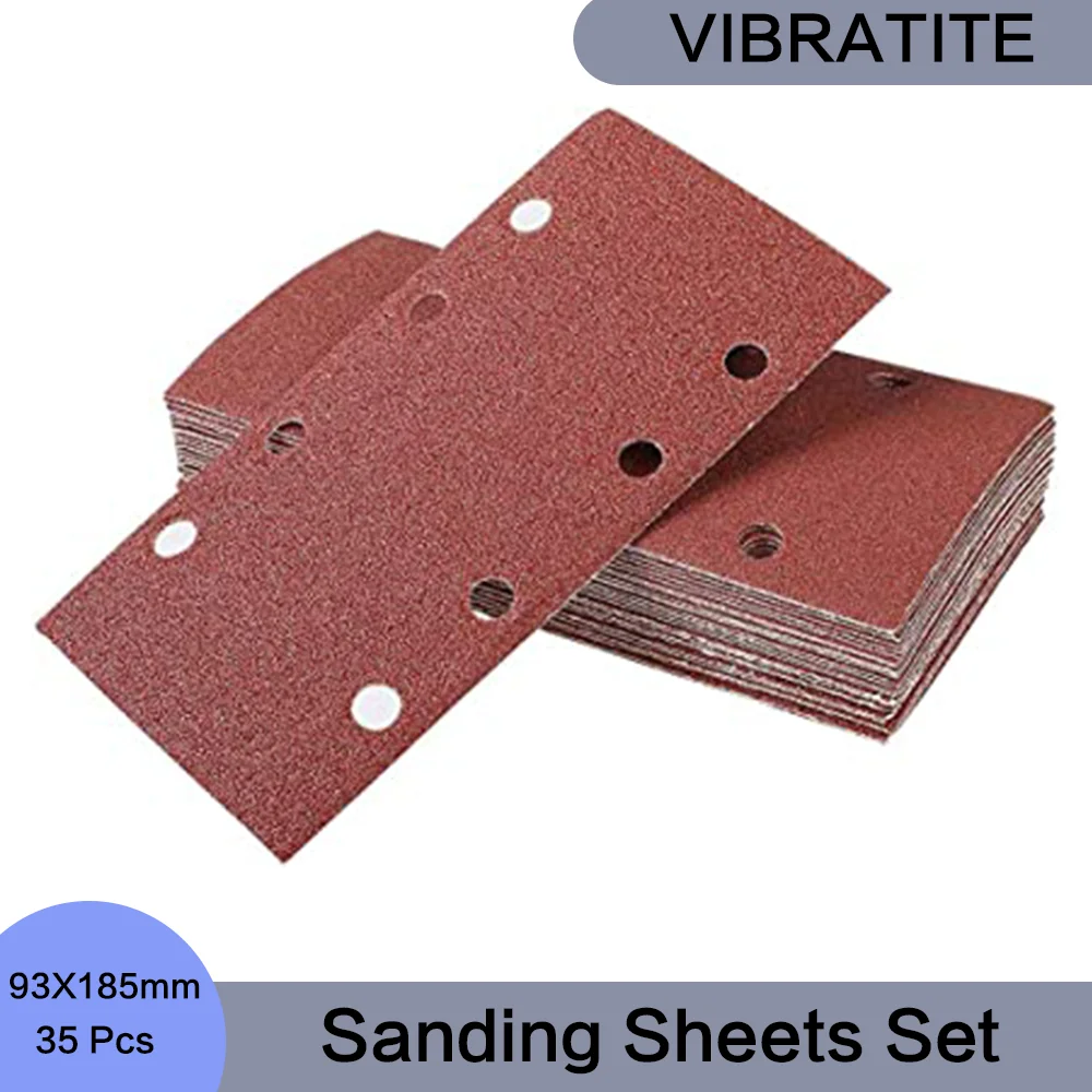 샌딩 시트 세트, 후크 및 루프 직사각형 샌더 모듬, 금속 샌딩용 그릿, 93x185mm, 8 홀, 35 개, 40, 60, 80, 120/240 Best5 샌딩 시트 세트, 후크 및 루프 직사각형 샌더 모듬, 금속 샌딩용 그릿, 93x185mm, 8 홀, 35 개, 40, 60, 80, 120/240 Best5