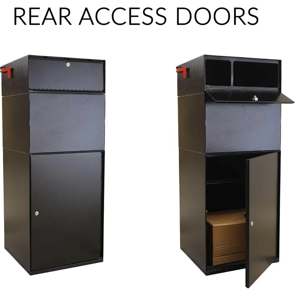 Full Service Vault DVCS0015 Secure Curbside Mailbox/Package Drop with Locking Letterbox (Black)