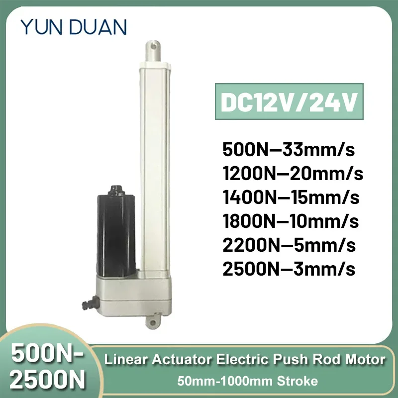 Haste Elétrica o Motor Linear Telescópico Rod para Processador de Lixo Janela Deslizante Atuador Linear 2500n dc 12v 24v de Alta Pressã