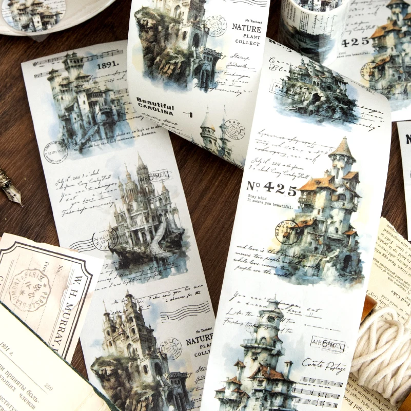 Yoofun 7.5x200cm A Journey of Relics Washi Tape for Collage Junk Journal Scrapbooking diy Stationery Masking Tape Labels 3