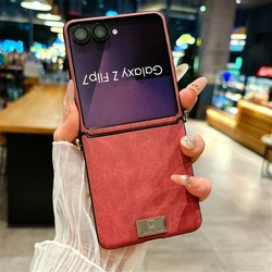 Luxury Sheepskin Leather Phone Case with Nameplate & Lanyard - Fashion Back Cover - Galaxy Z Flip 8 (Red(Case))