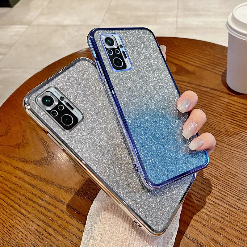 Luxury Electroplated Glitter Soft Bumper Clear Back Phone Case