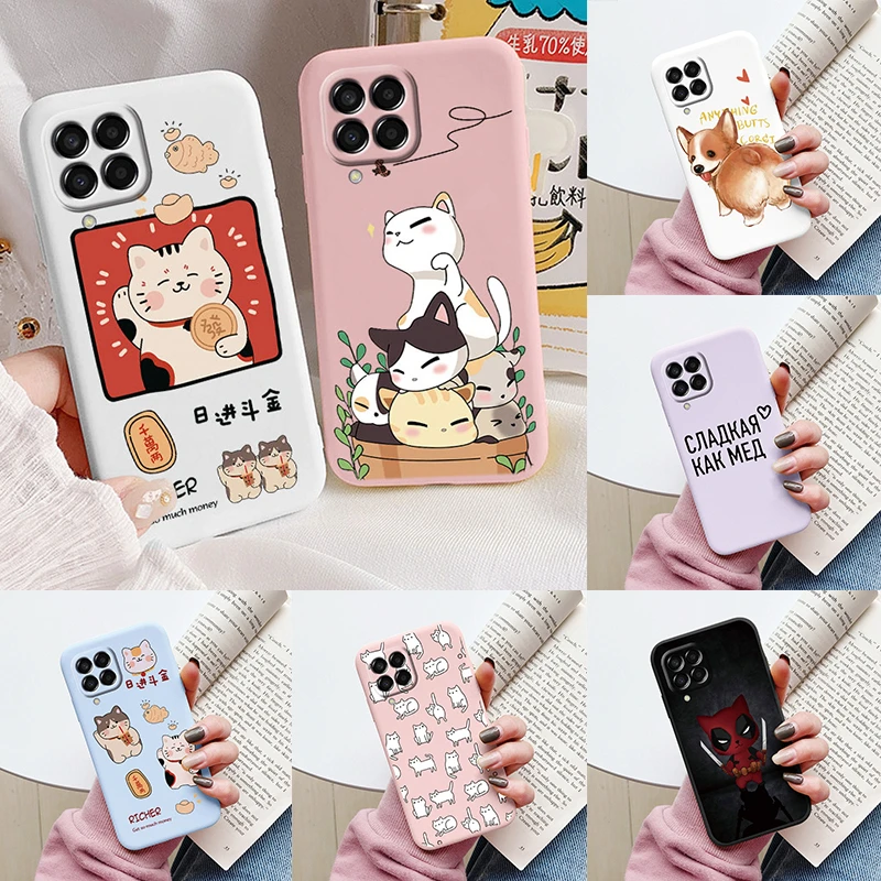 Cute Painted Soft Cover Cartoon Cat & Sunflower TPU Case