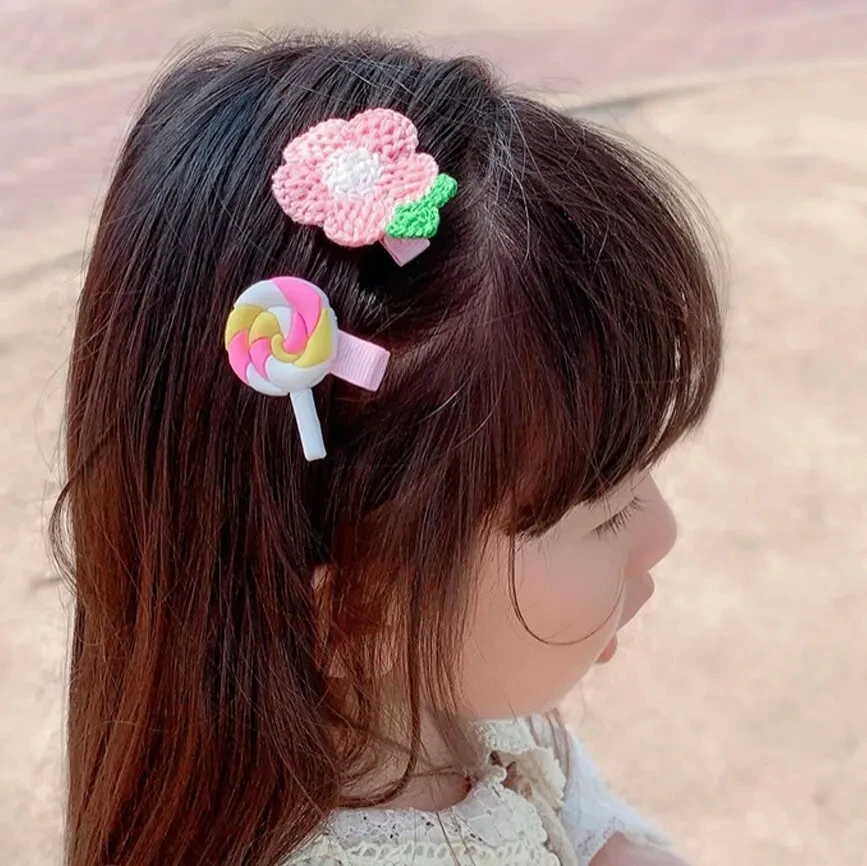 Hair Clips 14Pcs Cartoon Baby Hair Clip Set Flower Fruit Baby Girl Barrettes Bangs Hairpins Kids Hair Accessories