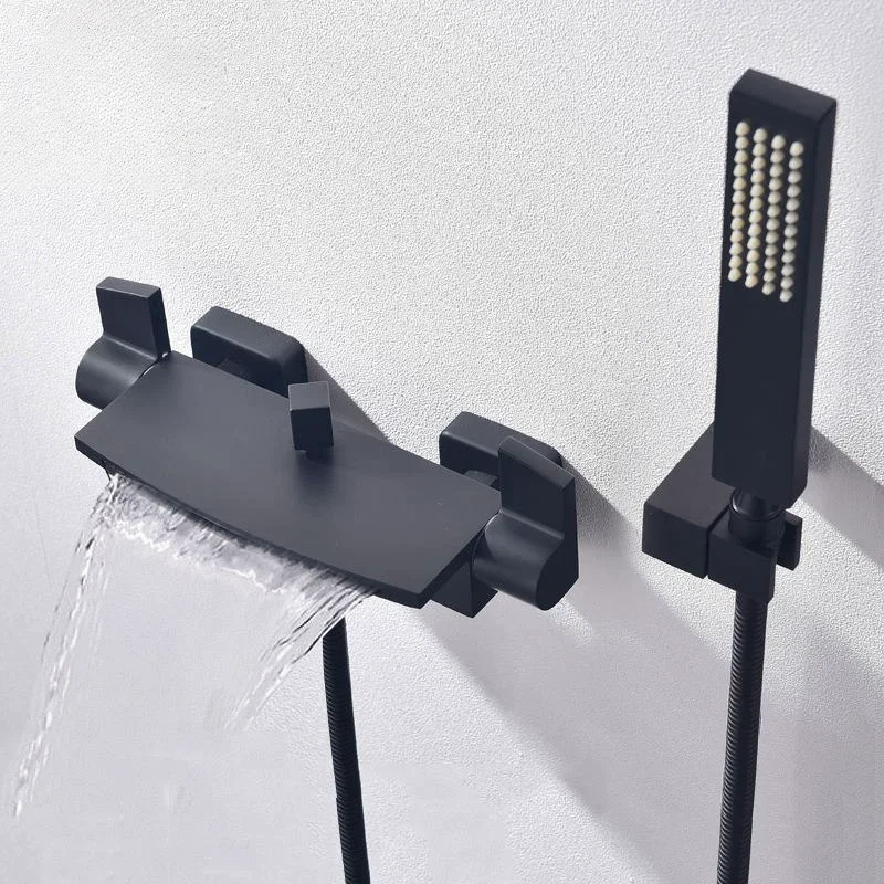 Matte Black Bathroom Shower Bathtub Faucet Wall Mounted Mixer Tap