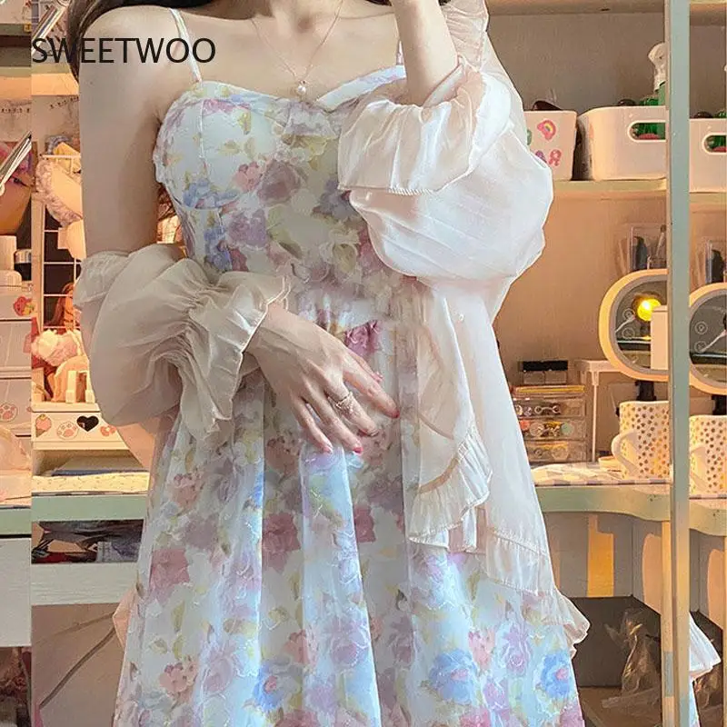 

Floral Pattern A-Line Slash Neck Short Sleeve Mini Dress for Womens Clothes Summer Casual Stretch Comfortable Lady Streetwear