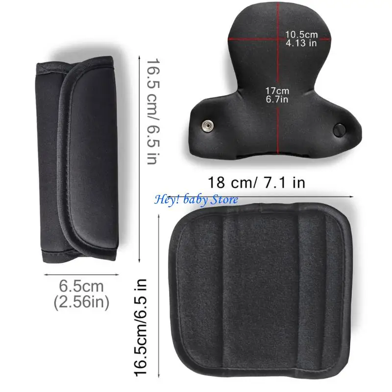 Q1FE 3PCS 통기성 어린이 안전 좌석 보호대  유모차 액세서리에 대 한 부드러운 어깨 스트랩 슬리브 가랑이 패드