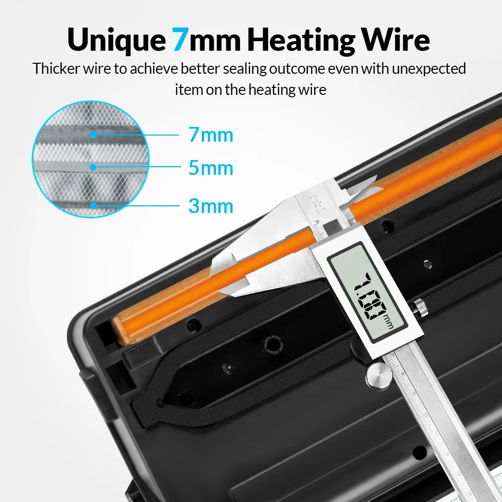 Home Vacuum Packaging Machine Dry & Wet Food Packaging Sealer Snack Fruit Meat Degasser Kitchen Vacuum Sealer with Storage Bags 5
