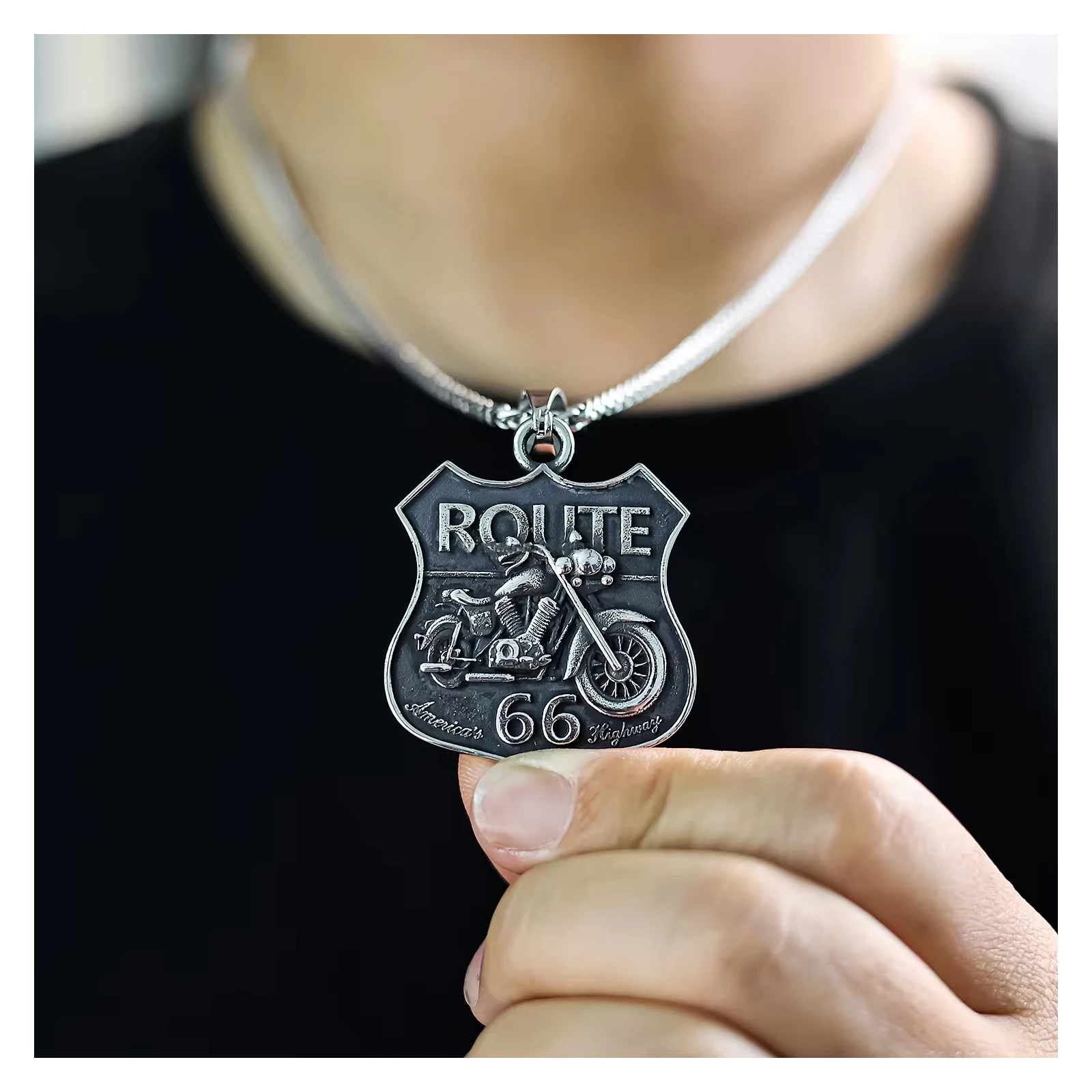 New Arrival Jewelry 316 Stainless Steel jewerely Retro  Pendant Motorcycle Biker Necklace for Men Women