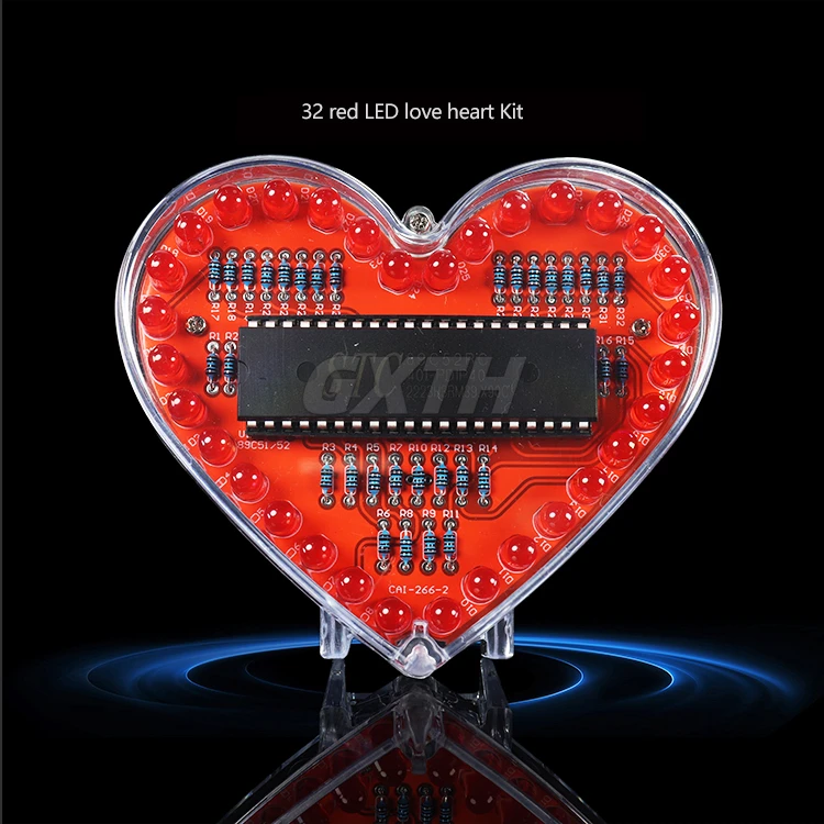 Bunte LED Liebe DIY Kit MCU herzförmige fließende Wasser lampe RGB elektronische Schweiß praxis Projekt für Studenten geeignet – Detail 6