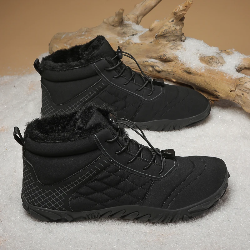 Men's Fleece-Lined Warm Casual Snow Boots, Comfortable and Warm Lining, Non-Slip and Wear-Resistant Soles, Suitable for Outdoor Activities, Snow and Other Scenes