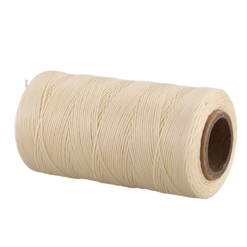 

Hot SV-2X, 260M 150D 1MM Leather Sewing Waxed Wax Thread Hand Needle Cord Craft DIY New Color:Cream-Coloured
