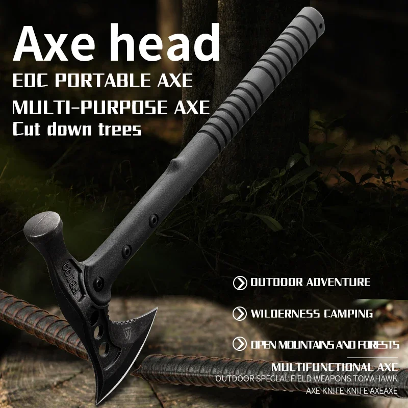 

HUANGFU4cr13 Steel Multi functional Battle Axe - Portable Survival Axe for Outdoor Camping, Hunting, and Emergency Situations