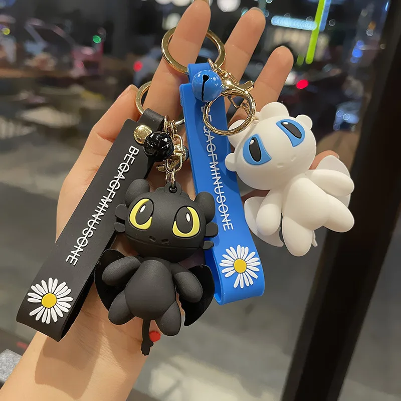 How to Train Your Dragon Keychain Cute Black White dragon Key Ring Pendant For Bag Phone Car Jewelry Gifts for Friends |