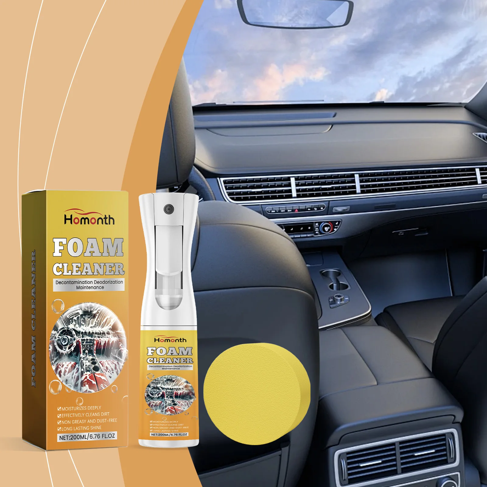 Multifunctional Car Interior Foam Cleaner, Magic Foam Cleaner, Car Seat Stain Remover, Powerful Decontamination Kits