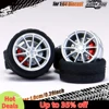 Kicarmod 1/64 Model Car ABS Wheels with Rubber Tire Brake Disc Refitting Parts Diameter 10mm For Model Car Tomica MINI GT 2