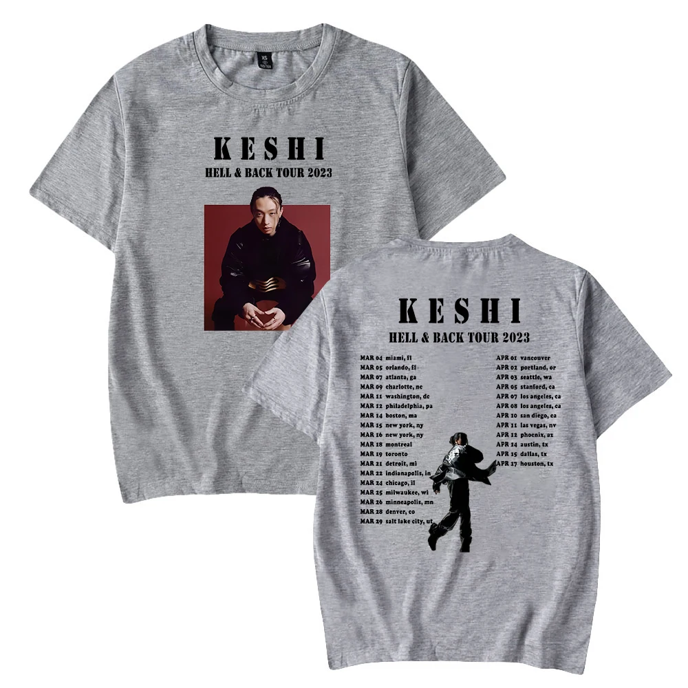 Футболка Keshi Hell & Black Tour 2023 Merch, футболка с круглым вырезом и короткими рукавами, уличная одежда в стиле Харадзюку, женская и Мужская футболка, модная одежда