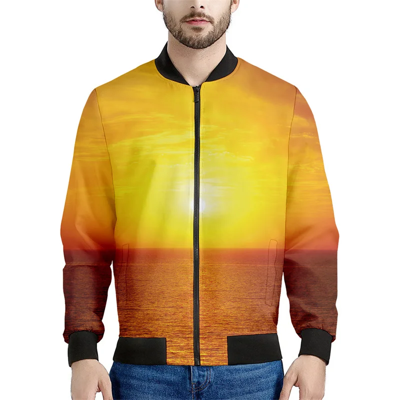thumbnail image 1 of Chaqueta con cremallera y estampado 3D de atardecer en las Maldivas para hombre, sudadera hawaiana de playa, camisetas de manga larga, chaquetas bomber holgadas para mujer, 1 of 5