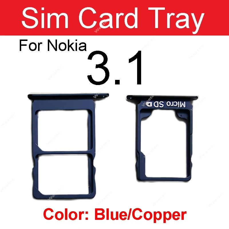 Black Sim Card Tray Holder with SD Slot for Nokia - Replacement Repair Parts