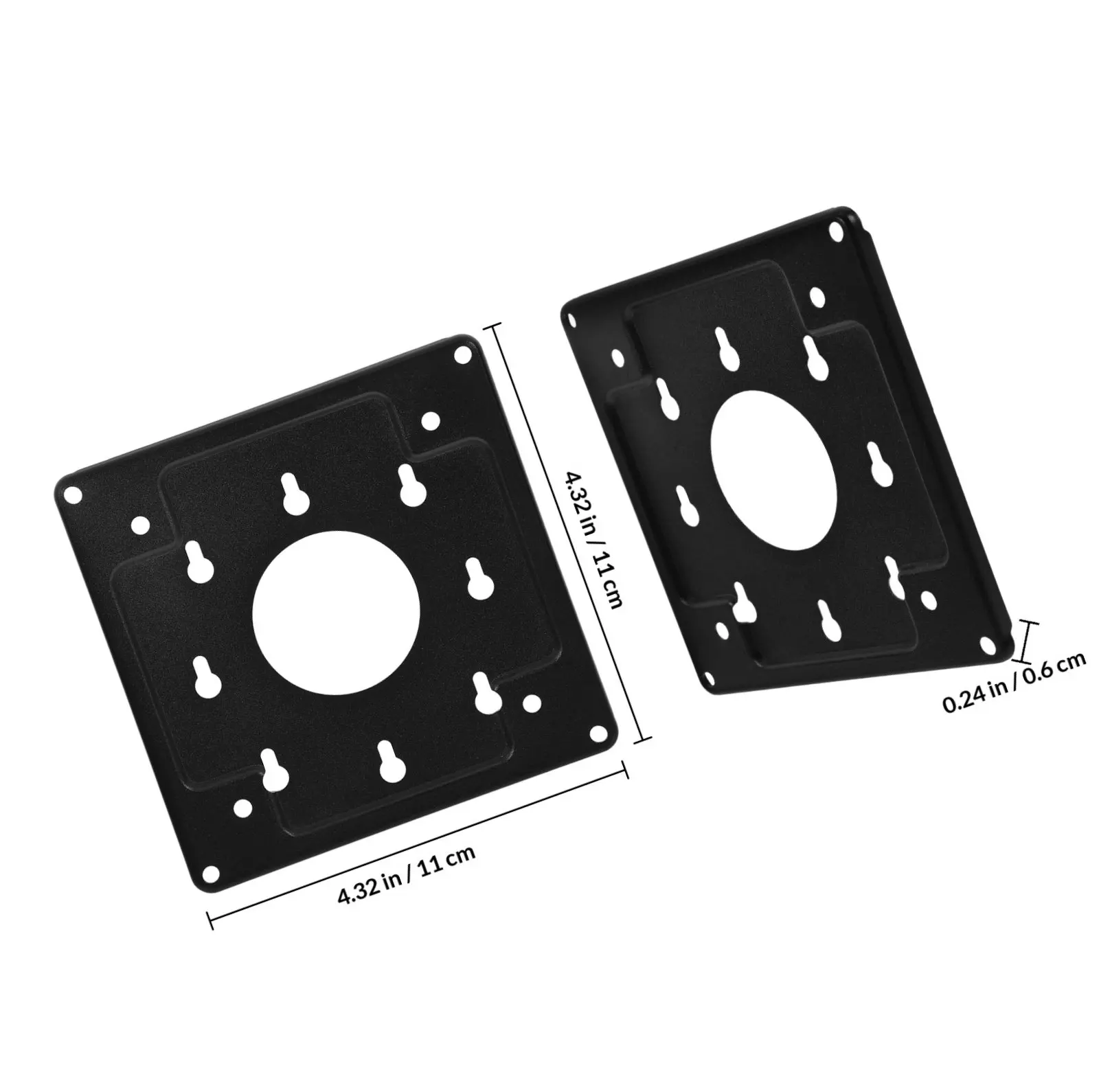 1세트 미니 PC 호스트 브래킷 공간 절약형 모니터 마운트 후면 장착 플레이트 랙 블랙 안정적인 지지대
