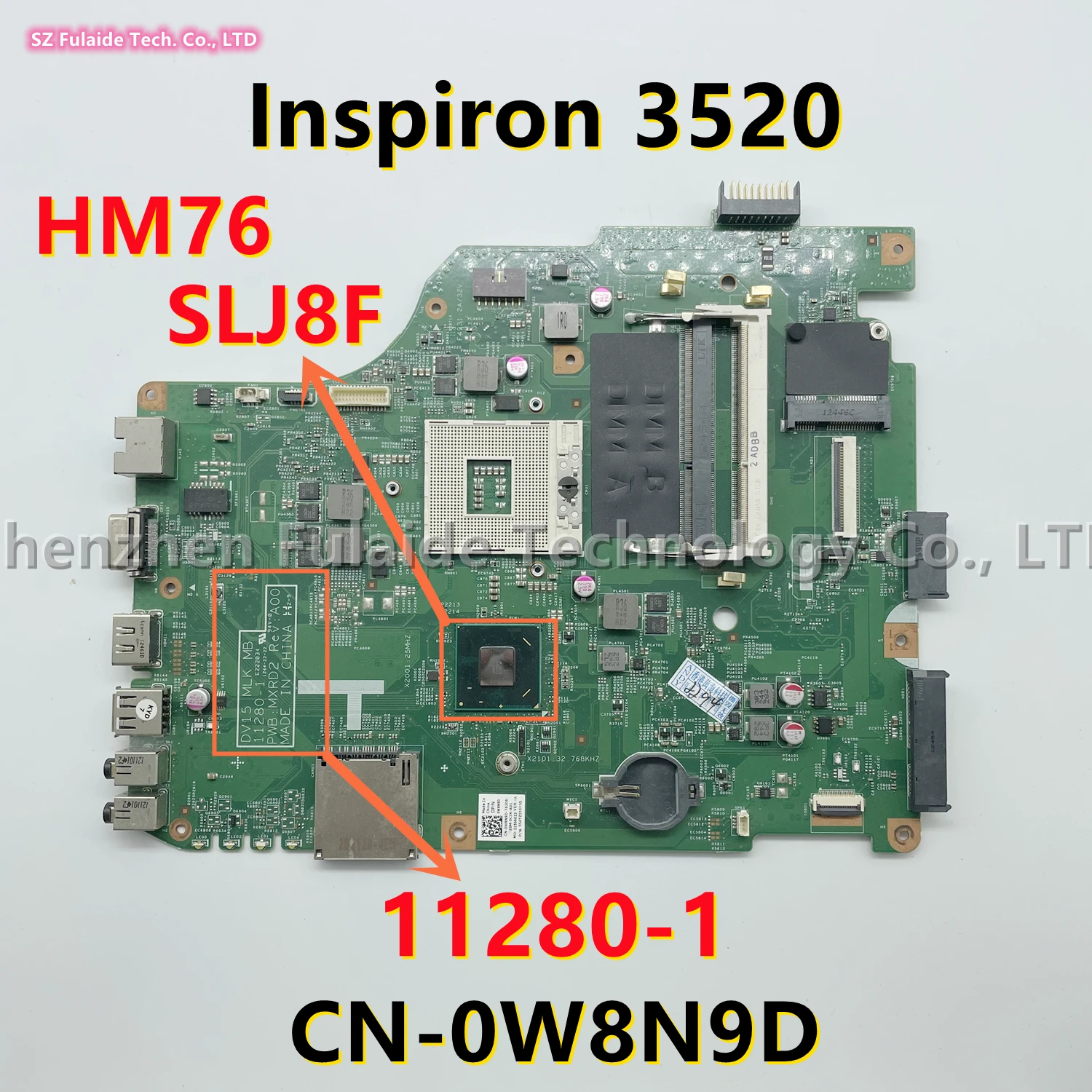 

DV15 MLK MB 11280-1 MXRD2 For dell Inspiron 3520 Laptop Motherboard CN-0W8N9D 0W8N9D W8N9D HM76 SLJ8F DDR3 100% Tested OK