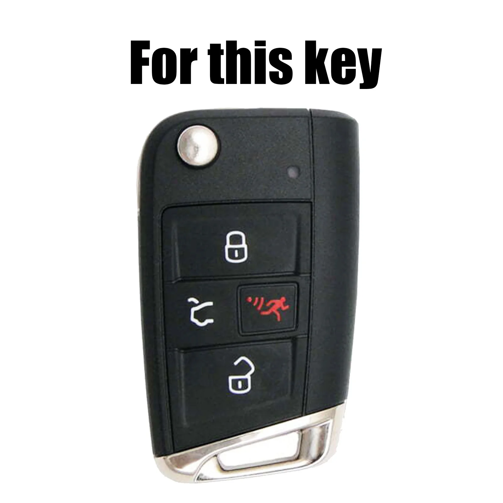 Silicone Key Fob Car Remote Cover Shell Case 4 Button Protector For Volkswagen Golf Wagon Skoda Octavia Golf Sportswagen Jetta key case cover key case flip key fob shell car key shell remote control case cover
