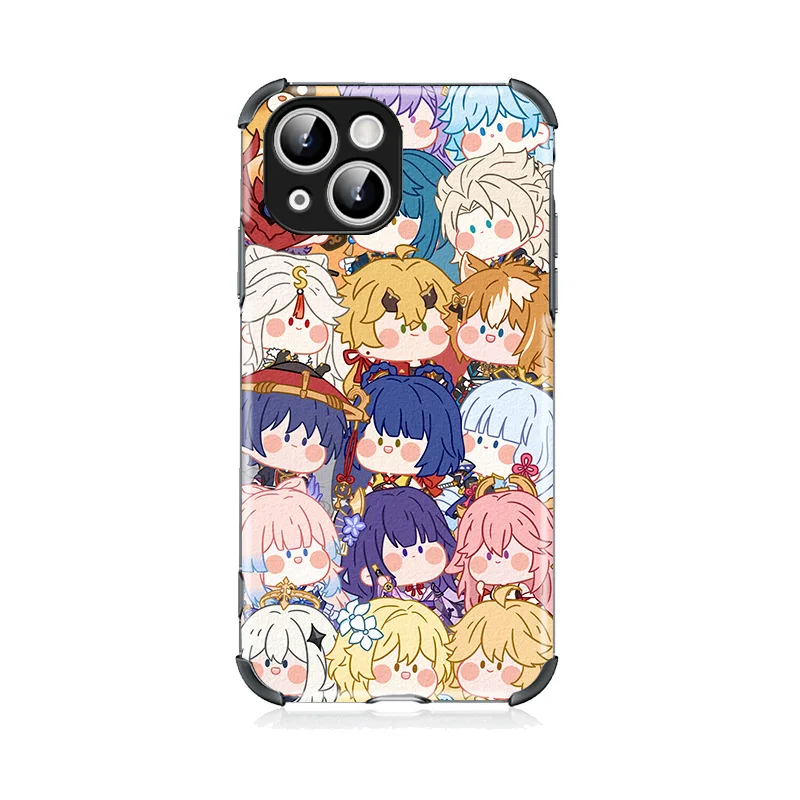 

Q Cute Cartoon Phone Case Genshin Impact All Character Phone Accessories Iphone Android Protective Cover Anime Game Periphery
