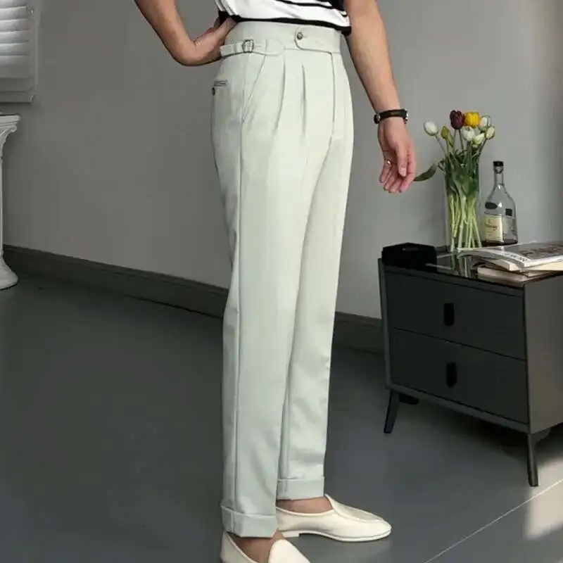 Men's Straight Leg Work Pants - Elastic Waist, Business Casual Trousers - Multiple Sizes (S To 3XL)