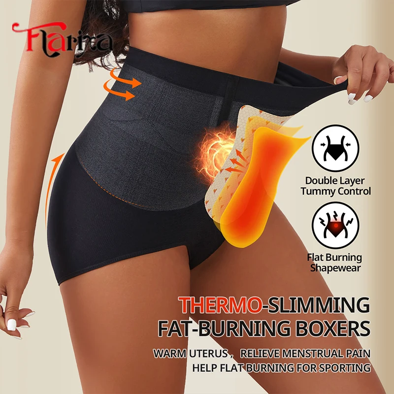 Flarixa Seamless Tummy Control Panties Women High Waist Briefs Thermal Fat Burning Underwear Slimming Belly Shaper Hip Lift Pant 1