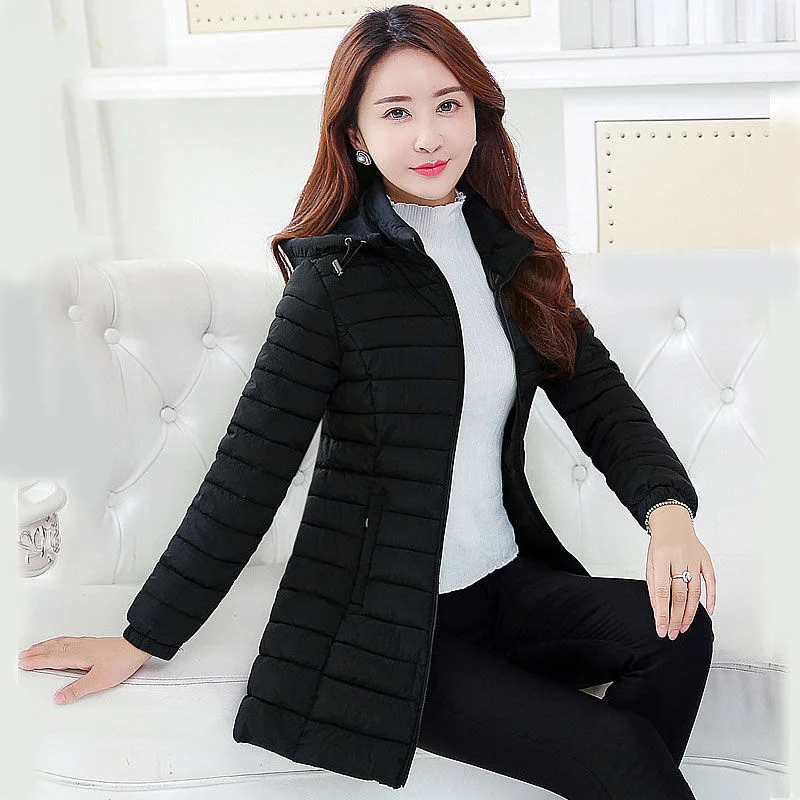 Autumn/Winter 2021 New Style Cotton-Padded Jacket Women's Mid-Length Slim Fashion Loose Plus Gold Velvet Padded Jacket Promotion
