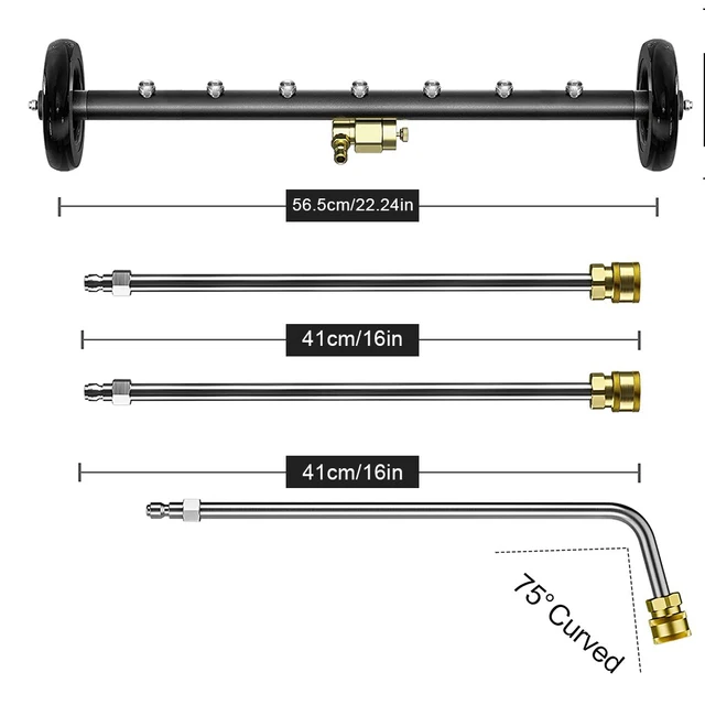 22-Inch Extendable Pressure Washer Water Broom – 3-Wand, 1/4" Quick Connector 4