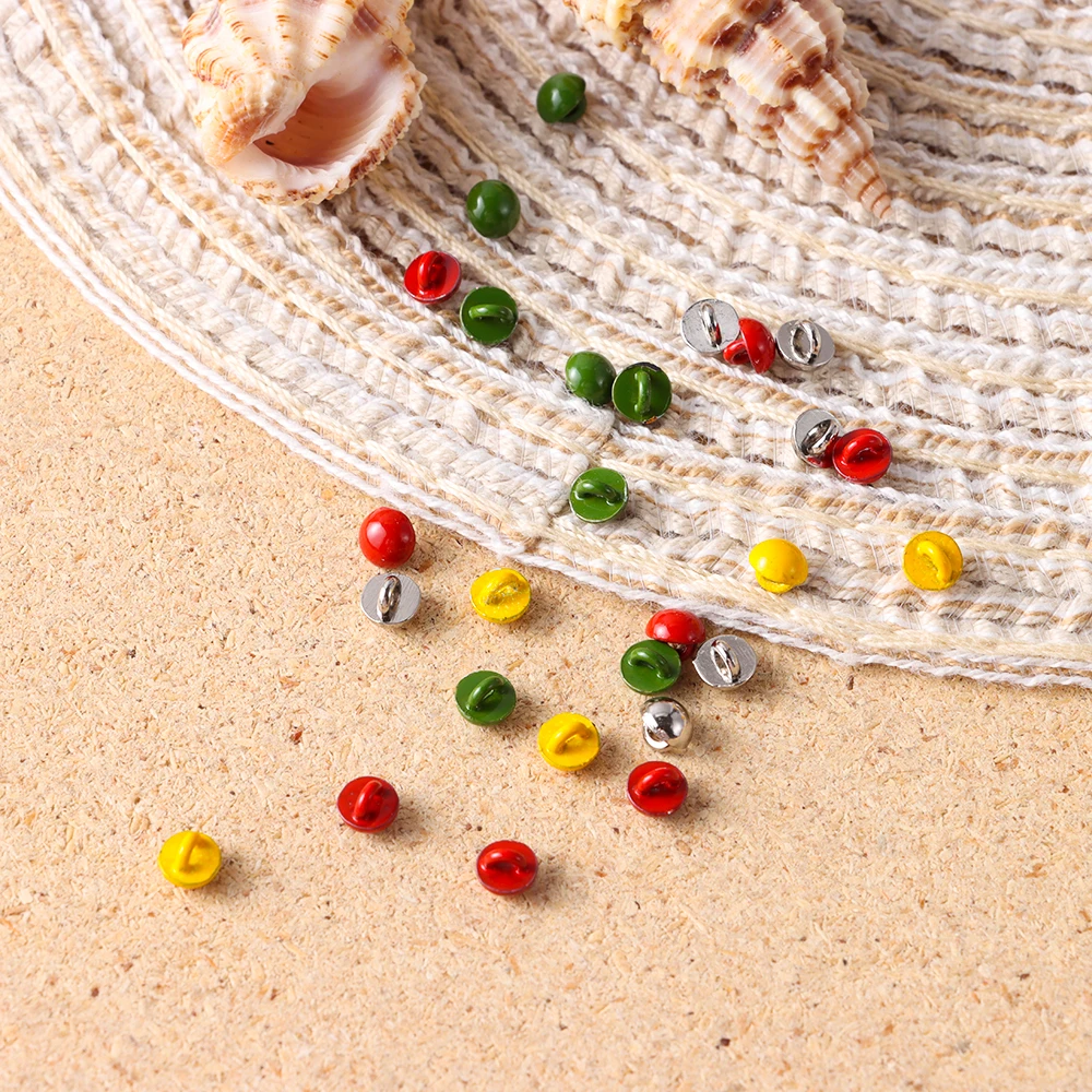 20pcs 10 Colors Mini DIY Belt Buckles Ultra-small Buckle  Mushroom Buttons 1/6 Dolls Clothing