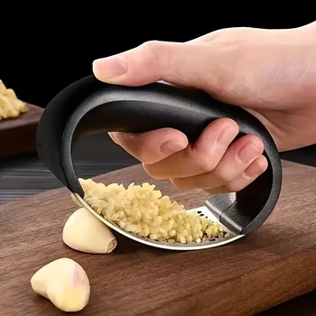 Stainless Steel Garlic Press – Effort-Saving One-Press Design with Easy-Clean Handle 1